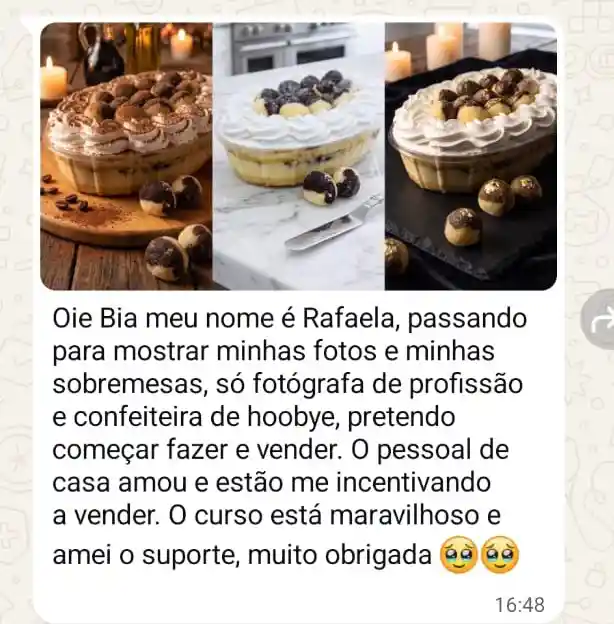 Prova social de resultado de aluna